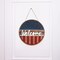 Patriotic 3D Wooden Welcome Sign, Stars and Stripes Hanging Door Wall Decoration for 4th of July, Independence Day, Memorial Day, Wreaths & Home Décor
